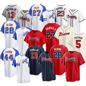 Maglie da Baseball Cucite Nuove 2026 all'Ingrosso Economiche - Maglia Personalizzata Squadra Americana Atlanta Tutti i Giocatori 1 Albies13 Acuna Jr. 27 Riley - Product Image 1
