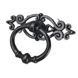 Furniture Handle Ring <b>Black</b> Antique Bronze Zinc Alloy Cabinet <b>Door</b> Pull Modern Durable - Product Image 1