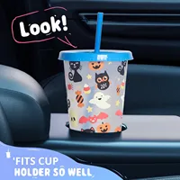 Gobelet en plastique de 24 oz à motif Père Noël, changeant de couleur, écologique, avec paille, idéal pour les fournisseurs de magasins, cadeau de Noël, vente en gros