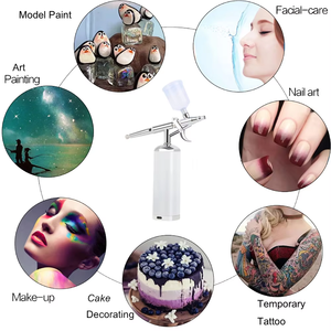 Ensemble de compresseur d'aérographe exclusif <span class=keywords><strong>Facebook</strong></span> 0,3 mm - Pistolet à gâchette 25 PSI pour la décoration des ongles et le design de tatouage - Product Image 3