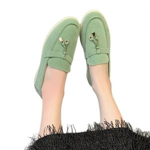 Mocassins pour femmes, chaussures plates en faux daim, doublées de polaire, semelle en caoutchouc, confort décontracté - Product Image 5