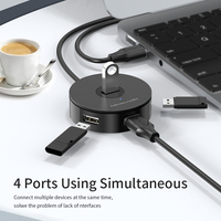 Mindpure - Hub USB 2.0 de 4 Puertos, Divisor de Datos de Alta Velocidad con Alimentación Externa de 5V 2A para Teclado, Ratón, Impresora, Expansión de Computadora