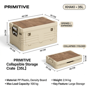 <span class=keywords><strong>Caisse</strong></span> pliable 35L avec couvercle en MDF, boîte de rangement pliable pour le camping, la maison, l'organisation du coffre, bac en <span class=keywords><strong>plastique</strong></span> empilable - Product Image 1