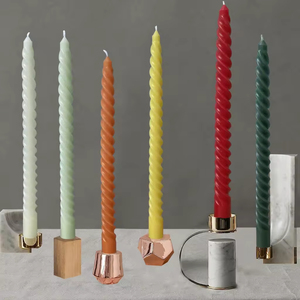 Bougeoir en cire de soja mélangée de style européen, à tige longue et fileté, sans fumée, sans parfum, pour décoration de mariage et centre de table - Product Image 4