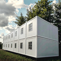 Maison conteneur modulaire en panneaux sandwich d'acier détachable et respirant, 20 pieds, préfabriquée, villa moderne, hôtel, secours d'urgence, mobile, garantie 1 an