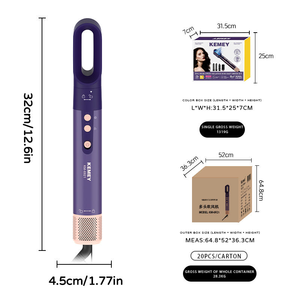 Kemei KM-6921 Max Pro Lady 5 en 1 Ensemble de brosses sèche-cheveux professionnelles 1300W Sans balais 110000RPM 5 embouts interchangeables Fournisseur - Product Image 2