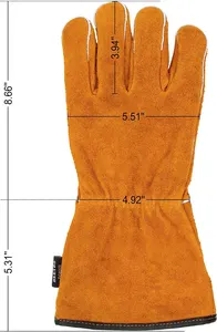 Équipement de soudeur le moins cher gants de soudage en cuir de vache fendu de qualité supérieure résistants au feu pour l'industrie