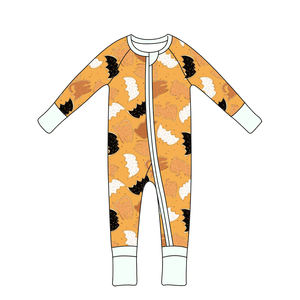 Mameluco con estampado de Halloween para bebé de fábrica personalizado OEM Qingli con estampados de calabaza y murciélago para niños de 0 a 8 años sin tarifa - Product Image 1