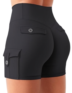 Conjunto Deportivo de 2 Piezas para Mujer, Cuello Redondo, Secado Rápido, Casual, Cómodo, Shorts Deportivos, Traje de Yoga Sólido de Cintura Alta para Verano - Product Image 1