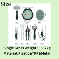 Vente en gros de peignes, brosses, coupe-ongles, bols et brosses à dents pliables portables en plastique TPR écologique de luxe pour le toilettage des animaux de compagnie (chats et chiens)