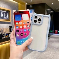 Funda Transparente para Teléfono Móvil con Orejas de Gato 3D para iPhone 16 Pro Max 15 14 13 12 11, Diseño de Gatito Adorable, Antigolpes