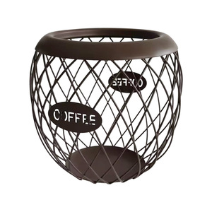 Wrought Iron Coffee Capsule Storage Basket Round Durable Multipurpose Desktop Container Nordic Style - Product Image 5