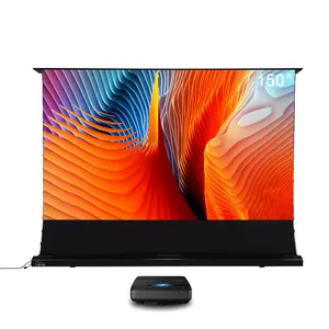 Projection laser 150 pouces avec moteur sans fil, écran ultra court, lumière ambiante, soirée TV, 4K/8K, livraison gratuite