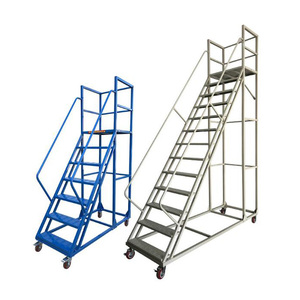 6 Paso 1,2 <span class=keywords><strong>M</strong></span> <span class=keywords><strong>escalera</strong></span> de acero con 4 ruedas - Product Image 2
