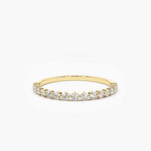 Anillo de Boda para Mujer de Oro Sólido de 14k con Diamante Blanco Natural, Chapado en Rodio, Certificado, de Moda, con Corte Brillante de Puntas Compartidas, ODM, Fino - Product Image 4