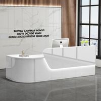 MULIGNA - Bureau de réception en bois moderne et luxueux sur mesure pour salon de beauté, salon de coiffure, hôpital - Sans assemblage