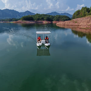 Tabla de Paddle Surf Inflable de Moda con Doble Asiento, Embarcación Acuática Portátil, Catamarán Inflable para Pesca - Product Image 6