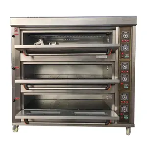Low Price 3 Decks 9 Trays Gas Bakery Deck Oven for Food Shop