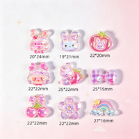 Hars-elektrolytisch verzinkte AB konijnencharms cartoon aardbei kers en regenboog DIY telefoonhoesjes patches