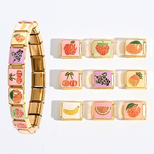 แฟชั่นลดราคาสุดฮอต DIY ชาร์มสไตล์อิตาลี สร้อยข้อมือสแตนเลสสตีลเคลือบ PVD 18k รุ่นคุณแม่รักลูก ซีรีส์สีชมพู - Product Image 2