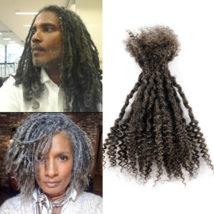 Perruques de <span class=keywords><strong>cheveux</strong></span> humains 100% naturels de 12 pouces, tresses <span class=keywords><strong>sel</strong></span> <span class=keywords><strong>et</strong></span> <span class=keywords><strong>poivre</strong></span> de 0,4 cm, longue durée, sans nœuds, pour la beauté noire - Product Image 1