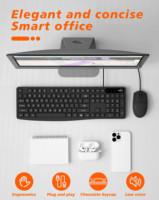 Combo clavier et souris filaires russes avec câble coloré