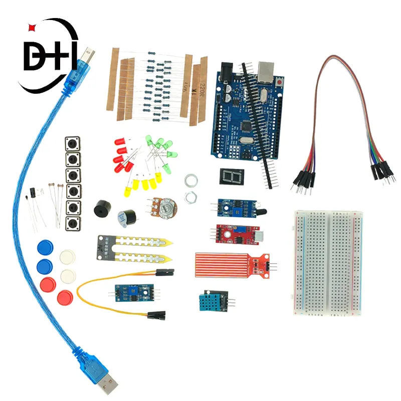 Starter Kit base per Arduino Uno Set R3 Kit fai da te R3 Board/Breadboard elettronico con Set di componenti per scatole al dettaglio