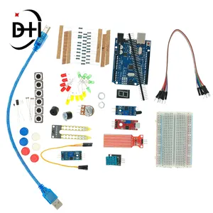 Arduino Uno सेट R3 DIY किट R3 बोर्ड/ब्रेडबोर्ड इलेक्ट्रॉनिक के लिए रिटेल बॉक्स कंपोनेंट सेट के साथ बेसिक स्टार्टर किट