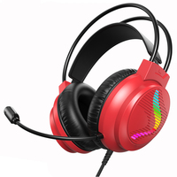 Audífonos para Juegos J11 con Micrófono Ajustable, Control de Volumen, Luces LED RGB, para Consola de Juegos, Computadora Portátil, PC