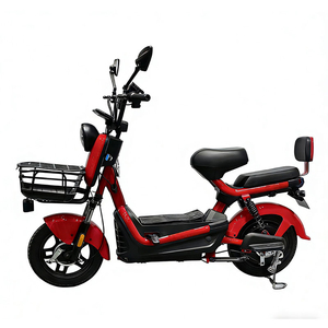 Bicicleta Eléctrica Urbana Retro Verde con Motor Trasero de 14 Pulgadas y Canasta Delantera - Product Image 3