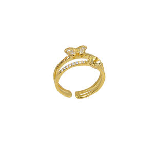 Bague ouverte grande taille pour femme en argent S925 avec ouverture papillon réglable, pour perles DIY 8-9 mm, accessoires de bijouterie, style incrusté tendance - Product Image 5