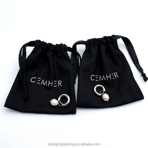 Pendiente de lujo Anillo Collar Pulsera Algodón Embalaje Bolsa de joyería con cinta de grogrén Tobilleras Bolsa de algodón Bolsas al por mayor - Product Image 4