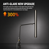 Lampe de bureau LED blanche 50-80 cm, éclairage large, anti-éblouissement, bras pliable, télécommande tactile, intensité réglable, pour bureau, peinture, design