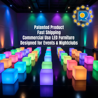 Chaise cube LED RGB moderne 40 cm rechargeable, étanche, 16 couleurs, batterie 10h, pour maison, bar, hôtel, chambre, salon, extérieur, fête