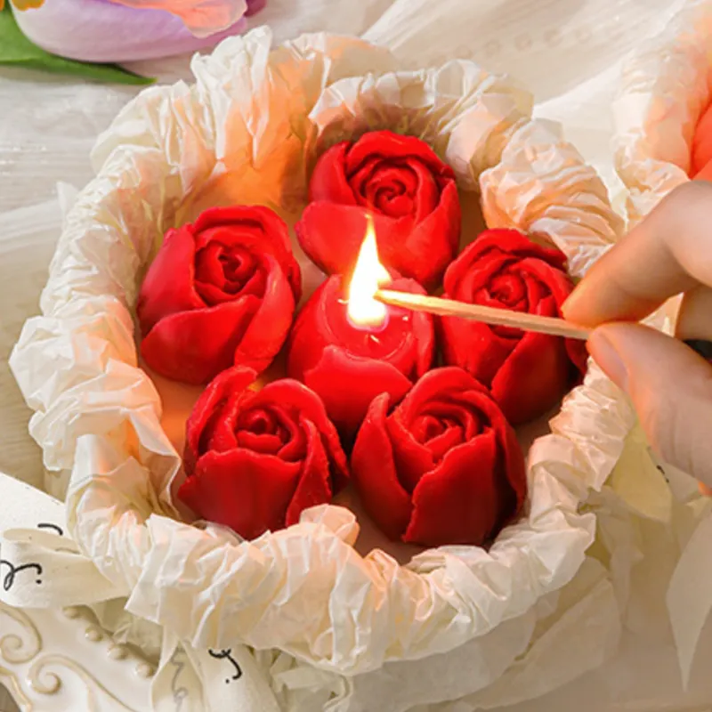 Оптовая продажа День Святого Валентина ручной работы соевый воск роскошный тюльпан Пион цветок ароматическая свеча