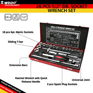 Webo Chroom Vanadium Staal 26 Stuks. 1/2 "<span class=keywords><strong>Dr</strong></span>. Dopsleutel Sleutel Set - Product Image 4