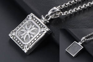 Pendentif en croix pour hommes, bijou personnalisé en acier inoxydable, de haute qualité, avec Design de bouteille de <span class=keywords><strong>parfum</strong></span>, de fleur, pour garçon, personnalisé - Product Image 4