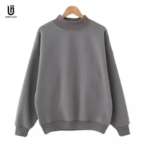 Custom Logo High Collar Solid Fleece And Thick Cotton Polyester Fabric Fashion Printing Sweater Sweatshirts For Men