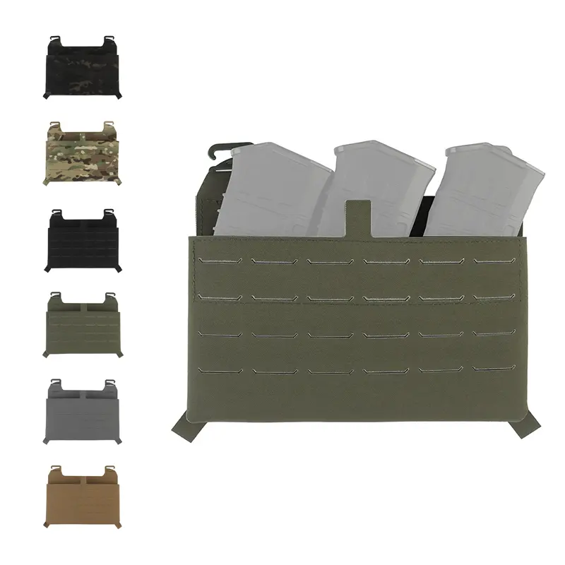 SIVI Tactical Vest Front Flap Pouch Chest Rig Front Hanging Molle Storage Bag Pack with Built-in 5.56 M4 Magazine Pouch