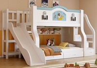 Lit superposé pour enfants en bois de rose, design européen moderne, confortable, avec toboggan