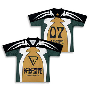 High Quality American Football Jersey Hip Hop Sports Streetwear Custom Sublimation V Neck Mesh <b>Cropped</b> Shirts - Product Image 2