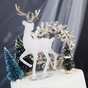 Christmas Theme Home Party Elk Grass Ring <b>Cake</b> Insert Cards <b>Cake</b> <b>Decoration</b> <b>Supplies</b> Tools Merry Christmas <b>Cake</b> Toppers - Product Image 2