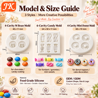 Jinke 4-Fach Silikon-Schokoladenform Mini Runde Bohnenform DIY Fondant Kuchendekoration Backwerkzeug Lebensmittelecht