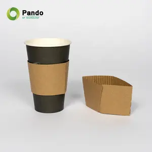 Luva de copo de papel de venda quente Luva de copo de café de papel com logotipo de impressão de design personalizado