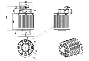 QS 미드 모터 QSJ138D-90 QS138 90H 모터 4000W V3 미드 드라이브 모터(기어박스 포함) Fardriver ND72680 DKD 키트(전기 오토바이용) - Product Image 4