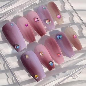 Alta calidad 10PCS <span class=keywords><strong>Uñas</strong></span> hechas a mano Forma de ataúd <span class=keywords><strong>Uñas</strong></span> postizas Kit de mujer Prensa 3D en las <span class=keywords><strong>uñas</strong></span> - Product Image 1