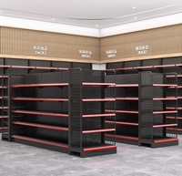 Étagère de supermarché en métal robuste double face sur mesure à faible MOQ avec protection anticorrosion