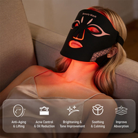 Masque facial de luminothérapie APTREDLIGHT 300 LED à lumière rouge avec infrarouge lointain 4 longueurs d'onde, masque facial portable en silicone