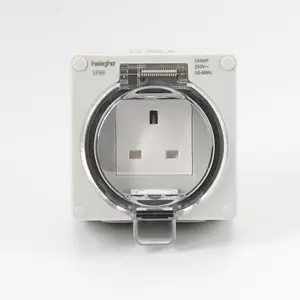 Height HTL66-S UK Type IP66 Weatherproof Outdoor Wall Socket Safe Waterproof Box