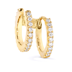 <span class=keywords><strong>Orecchini</strong></span> a <span class=keywords><strong>polsino</strong></span> in argento 925 con cerchio incernierato huggie placcato oro 14k di moda - Product Image 1